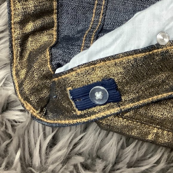 BONGO Girls Gold Foil Jeans | Kids Fashion Pants | Size 10 - Picture 3 of 4